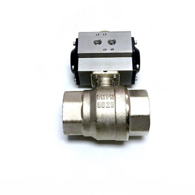 Válvula Esfera 2" Corpo Latão e Esfera Inox com Atuador Pneumático